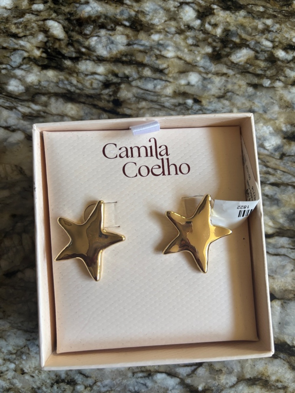 Camila Coelho Metallic Gold Star Earrings